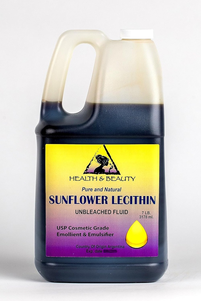Lecithin Slunečnice Nebělená tekutá emulgátor Vyhlazující stabilizátor čistý 128 oz, 7 LB, 1 gal