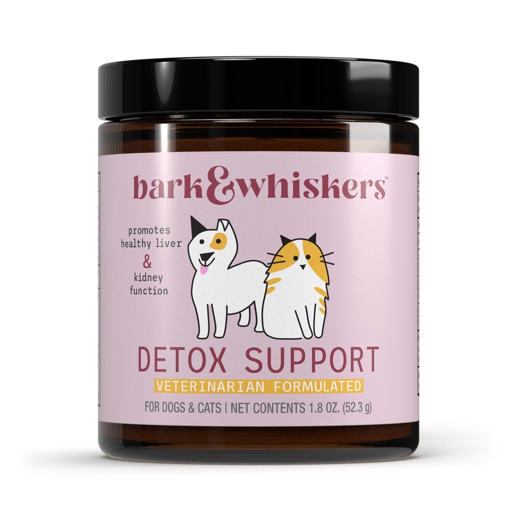 Bark & Whiskers Detox Support - Pomáhá podporovat zdravou funkci jater a ledvin - Bylinné míchání s organickým mlékem Thistle & Green Tea - 1.8 oz