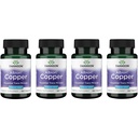 Swanson Copper Antioxidant Imunity System Red Blood Cell Support Mineral Supplement (Měděný chelát) 2 mg 300 Tabs (4 balení)