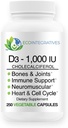 Vitamin D3- 1000 IU 25 mcg (cholekalciferol) Hypoalergenní podpora svalů, kostí a zubů, prsu, prostaty, kardiovaskulárního, kolonu a imunitního zdraví (250 Veggie Kapsle)