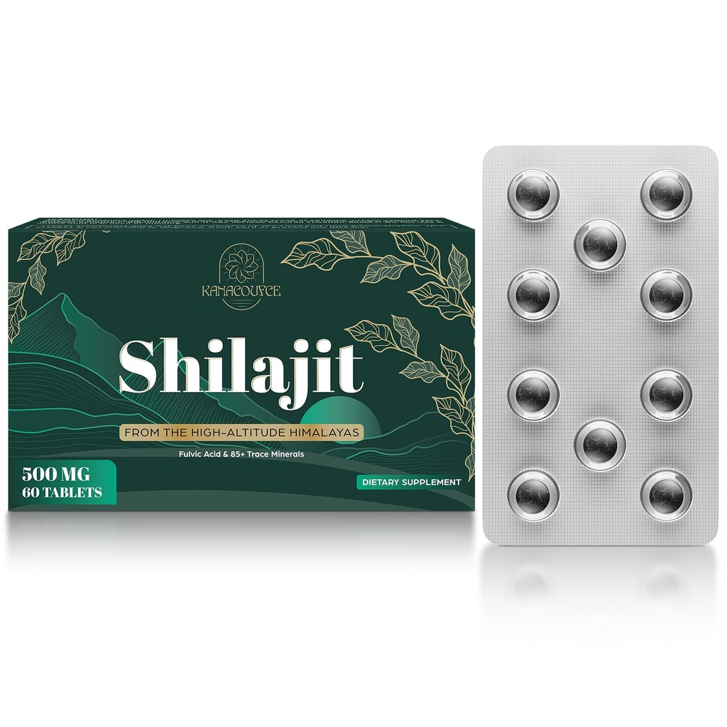 30,000 MG Shilajit Tablets, Shilajit Himalayan Organic, s Fulvic Acid & 85 + Stopy Minerály, účinnější než Shilajit Resin & Kapsle, Shilajit pro muže a ženy, s Lab Test. 60 Počet.