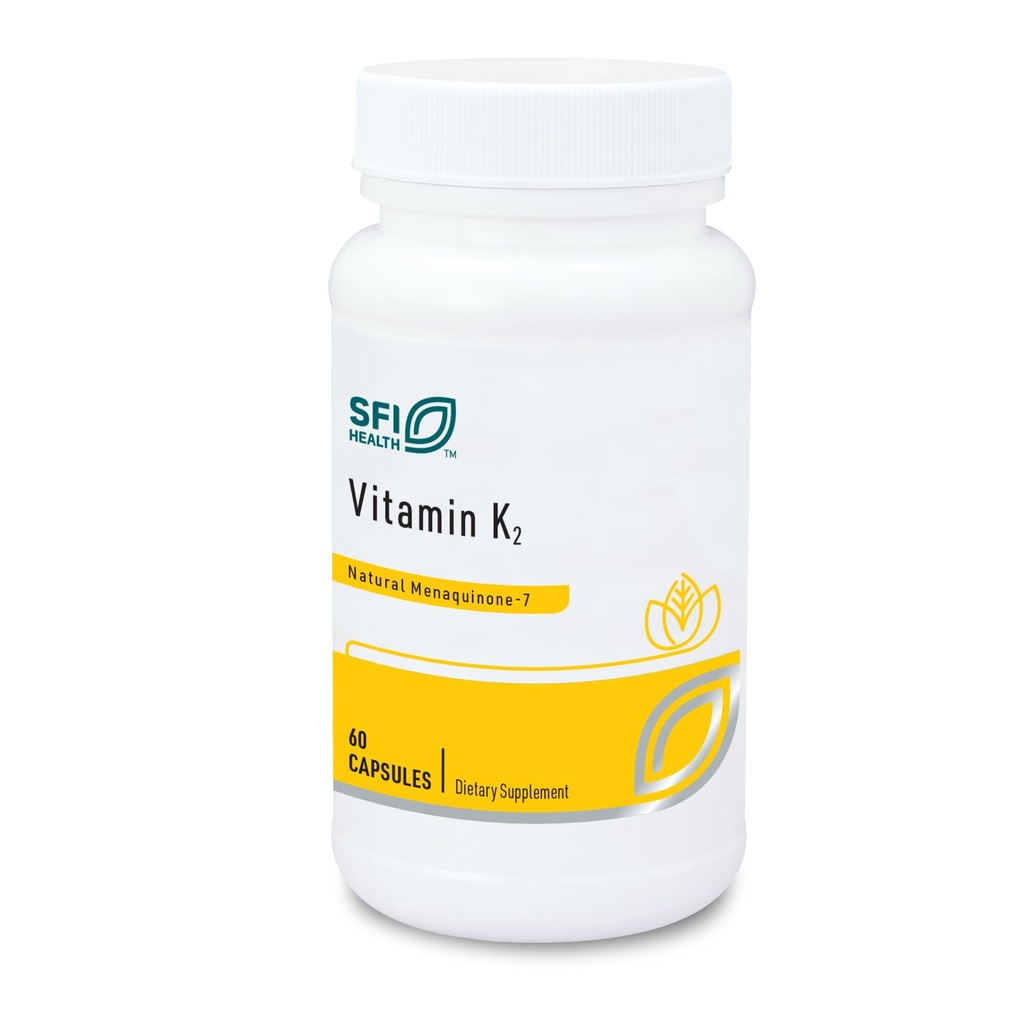 Klaire Labs SFI Health Vitamin K2-50 Mikrogramy jako Menachinone- 7 MK-7, No Soy, Gluten nebo Dairy (60 Kapsle)