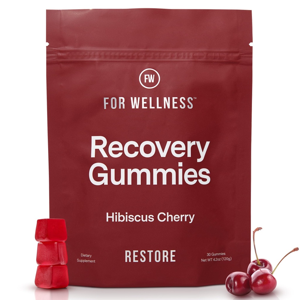 Pro Wellness Recovery Gummies Obnovit 124; Tart Cherry Energy Supplements with Electrolytes for Muscle Soelth, Post- Workout Performance & Recovery 124; Vegan, Non- GMO, 30 Počet