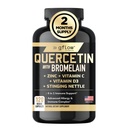 Quercetin s Bromelain, StringNettle dodatek, zinek vitamin C vitamín D-124; Non- GMO, gluten- Free Cappen124; Made in USA Côte 124; 2 měsíce Dodávka