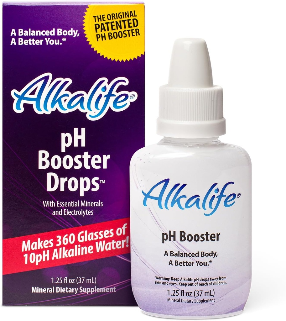 Alkalife pH Booster kapky 124; První patentovaný alkalický vodní booster k neutralizaci kyseliny a rovnováhy pH pro imunitní podporu, špičkový výkon, Detox, Celkově Wellness - 1.25oz