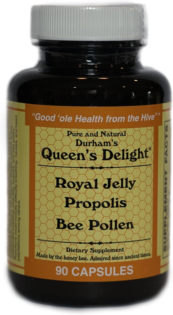 Durham 's Queen' s Delight (Royal Jelly 1000mg, Propolis 600mg, Beepylen 1500mg) ve 3 denních tobolkách