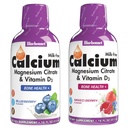 BlueBonnet Nutrition Liquid Calcium Citrát hořčíku Citrát, Vitamin D3, Kostní zdraví, Lepek zdarma, Soy Free, Mléko zdarma, Kosher, Borůvky a smíšené Berry Combo