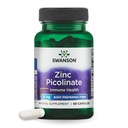 Swanson Zinek Pikolinát Chelated Mineral Supplement pro dospělé hledající imunitu, vizi a podporu prostaty - Body-Preferred Form - 22 mg (60 Veganských kapslí)