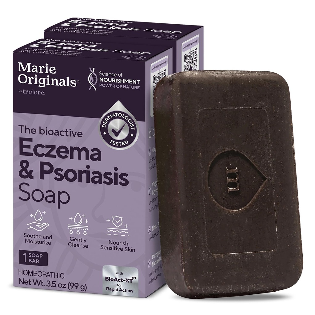 Marie Originals Eczema Face mýdlo Tělesný mycí bar - Všechny přírodní psoriáza, Dermatitida Léčba pro suché ltchy Flaky pokožky Relief - Gentle Detoxification, Hojení, Anti- Itch, Čištění péče o pleť (Balení 2)