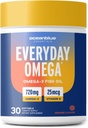Oceanblue Omega 3 Dodatek pro ženy 124; Bezproblémový rybí olej 720mg s vitamínem D3 Omega 124; Imunitní podpora srdce, Molekulárně destilované oranžové aroma (30 hrabě jeden den Omega)