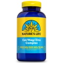 NATURE 'S LIFE Cal Mag zinkový komplex 1000mg / 500mg / 15mg - hořčík hořčík zink dodatek w / vitamín D a boron - Kostní zdraví, svalů a srdce Podpora zdraví, 60 denní záruka, 62 Serv, 250 Caps