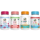MaryRuth Organics Multivitamin, Probiotický, Magnesium klid, a vitamín C Gummies pro děti 124; Clean Label Project Ověřený ® Gluten 124; Vitaminy pro imunitní podporu a celkové zdraví 124; Vegan, Non- GMO, Gluten zdarma