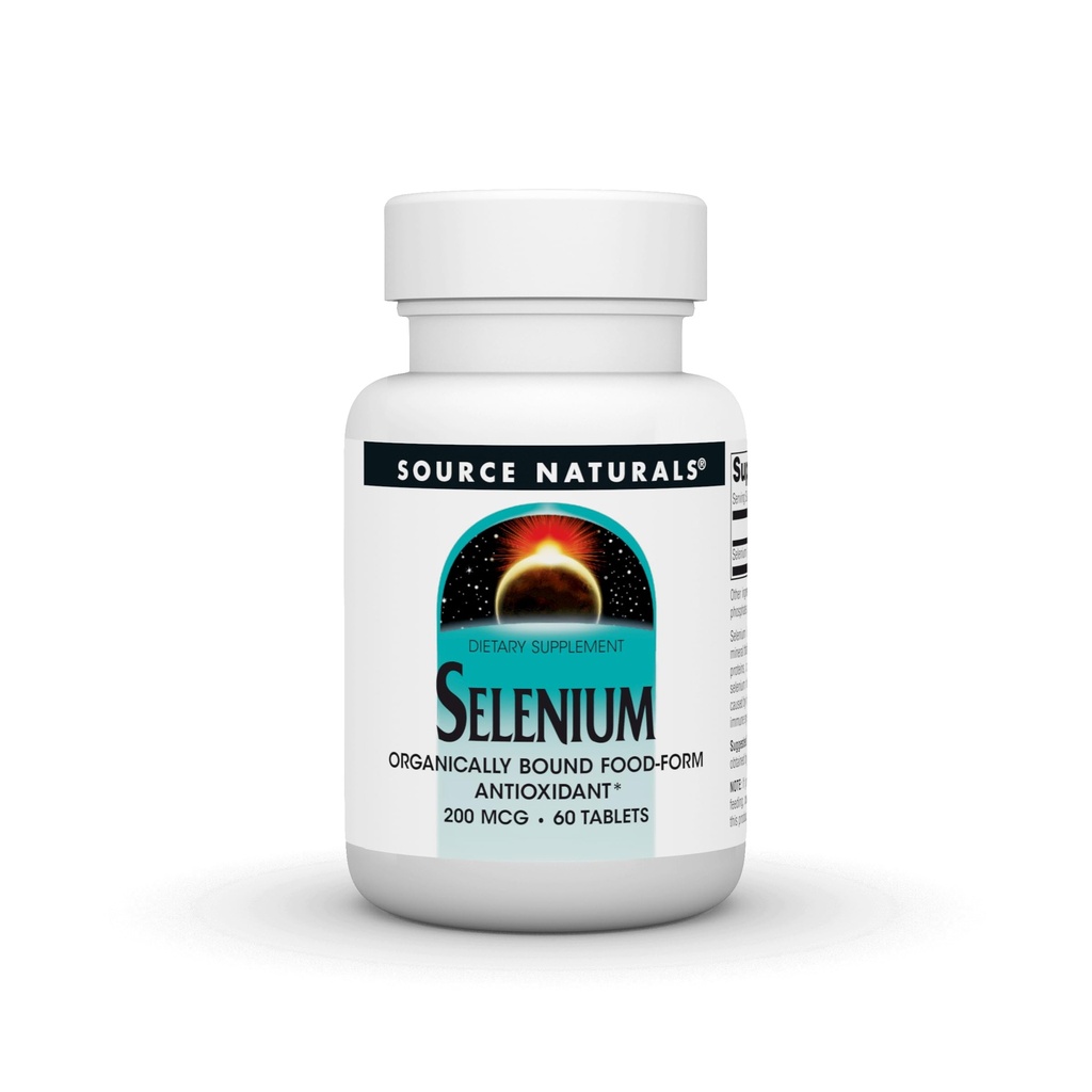 Zdroj Naturals Selen, Organicky vázaná food- form antioxidant *, 200 mcg - 60 tablet
