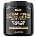 Kapsle Cayenne Pepper s Turmeric Curcumin Root, Ginger Root, Berberine HCl & More - Podpora imunitního systému, trávení, Společné zdraví a srdeční zdraví - 150 Kapsle