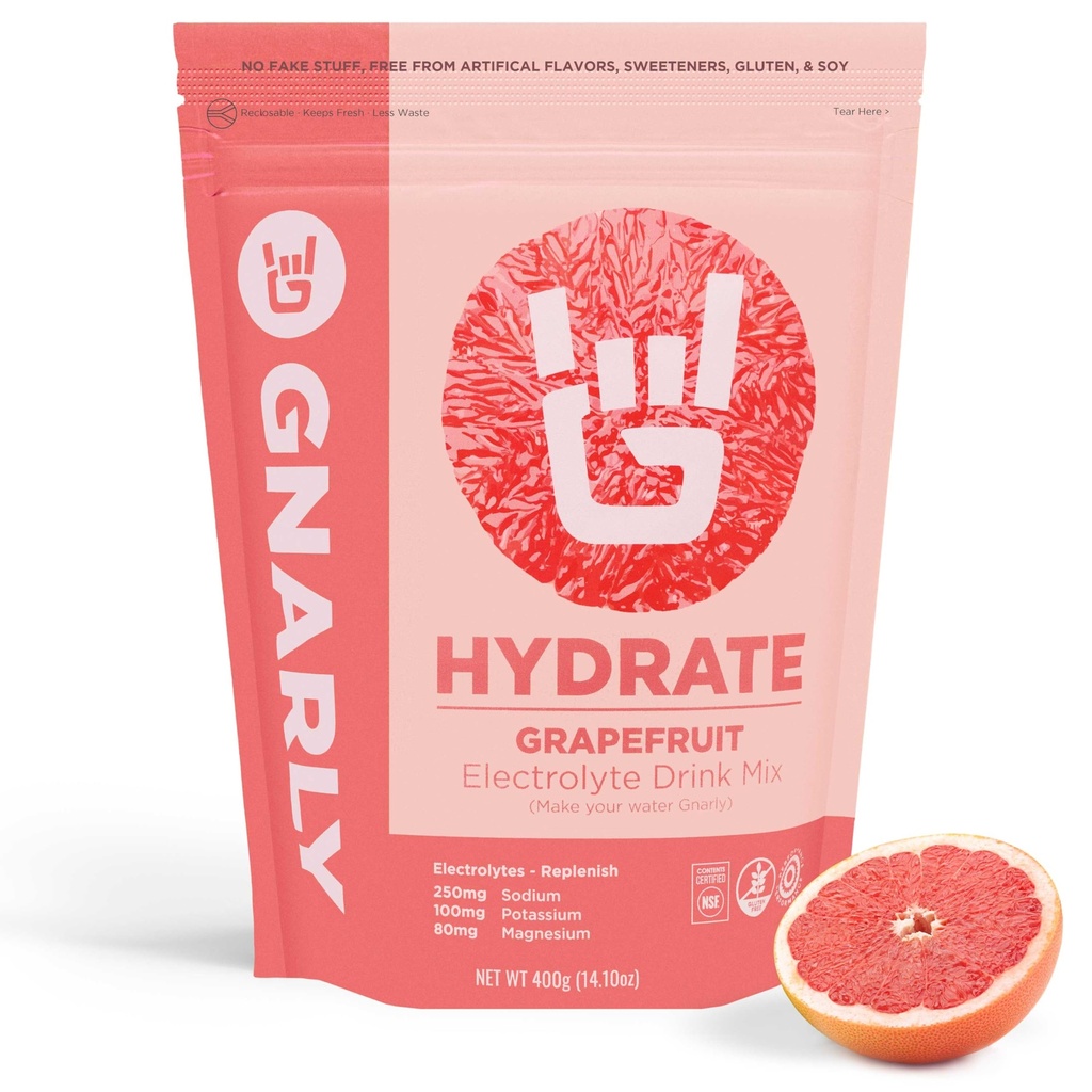 Gnally Nutrition Hydrate Electrolyte Powder - Ruby Red Grapefruit Cvičení Hydration Drink Mix - NSF Obsah Certified - Electrolyte Solution, Performance & Recovery - Ruby Red Grapefruit, 14.10 oz