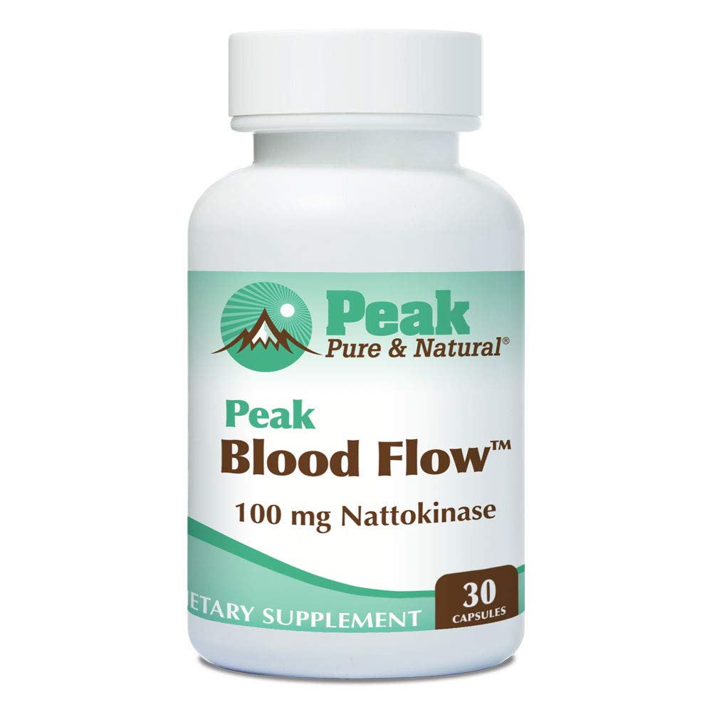 Peak čistý a přírodní Peak krevní tok - Nattokináza dodatek - Zdravé krevní oběh doplňky pro dospělé 124; 100mg - 30 Kapsle