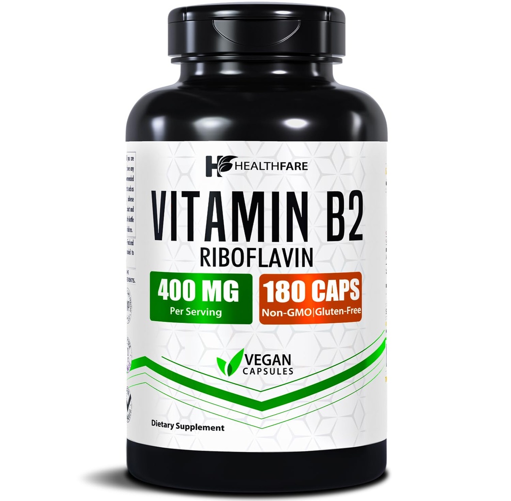 Zdravotní péče Vitamin B2 Riboflavin 400mg 600mg 6004; 180 Veg Kapsle 124; Doplněk 124; Gluten- Free 6004; Non- GMO