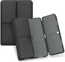 Daily Pill Organizer, 7 Compartments Přenosný Pill Pouzdro Pořadatel, [Skládací design] Pill Box pro kapsy v kabelce držet vitaminy, Cod Játra olej, doplňky a léky -Clear Black