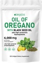 Olej oregano s černým semenným olejem 2- in-1 Softgels 6000mg 300 Count Non- GMO imunitní podpora Bylinné Formule
