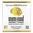 California Gold Nutrition MEM Food, Memory & Cognitive Support with MEM Blend, L-Serine, Organic Lion 's Mane and Blueberry Juice Powder, 60 Packets, 0.3 oz (8,5 g)