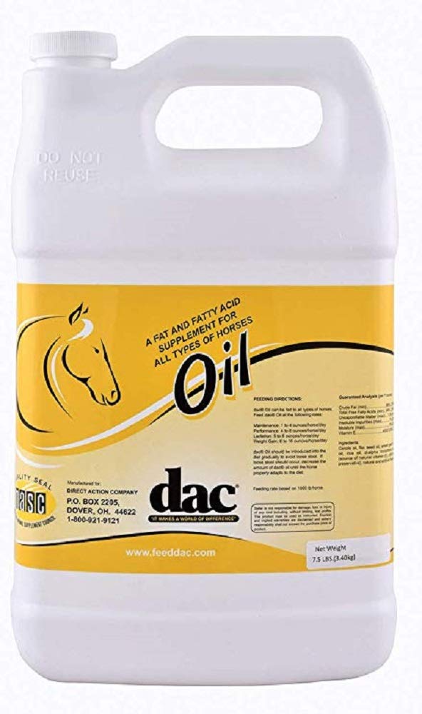 DAC Oil Gallon Jug Horse Weight Gain Calorie Fat Fat Acid Coat Skin Health Dodatek