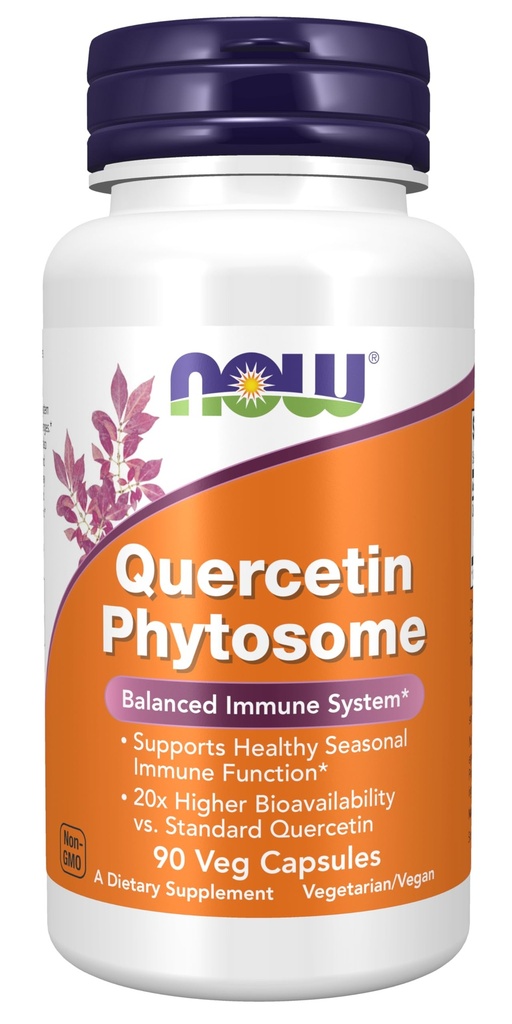 Nyní Potraviny doplňky, Quercetin Phytosome 250mg, Vyvážený imunitní systém, 90 Vicaps