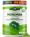 PURA VIDA MORINGA Powder Organic Single Origin - Premium 100% Leaf Powder, USDA Organic Moringa Oleifera, Moringa Leaf Powder - Ideální pro Smoothies & Recipes. 8 oz.