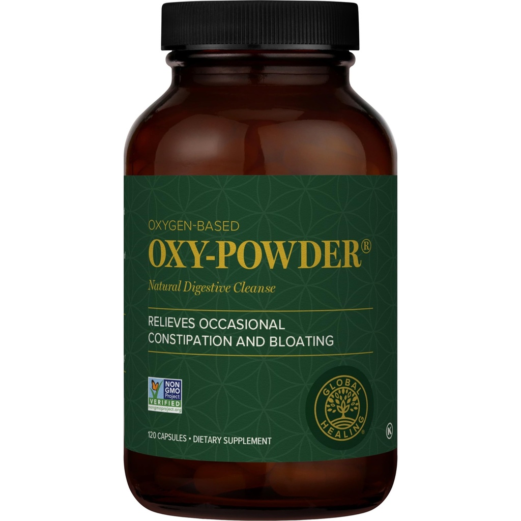 Globální léčebné centrum Oxy- Powder Oxygen na bázi bezpečné a přírodní colon Cleanser a úlevy od příležitostné zácpy (120 Kapsle) (Balení se může lišit)
