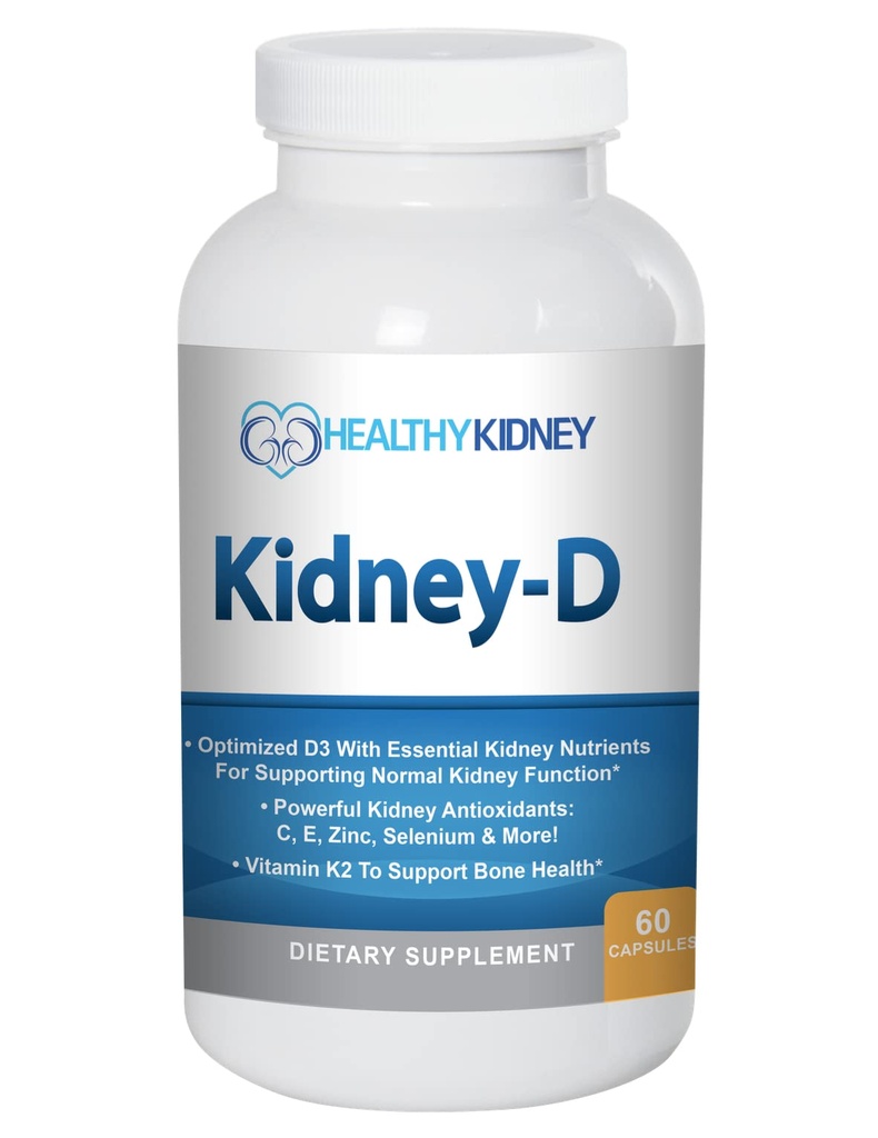 Ledvinový dodatek. Vitamin D Optimalizovaný pro podporu ledvin. Vitamin D3 a 7 Ledvinové vitamíny a živiny určené pro zdraví ledvin a další