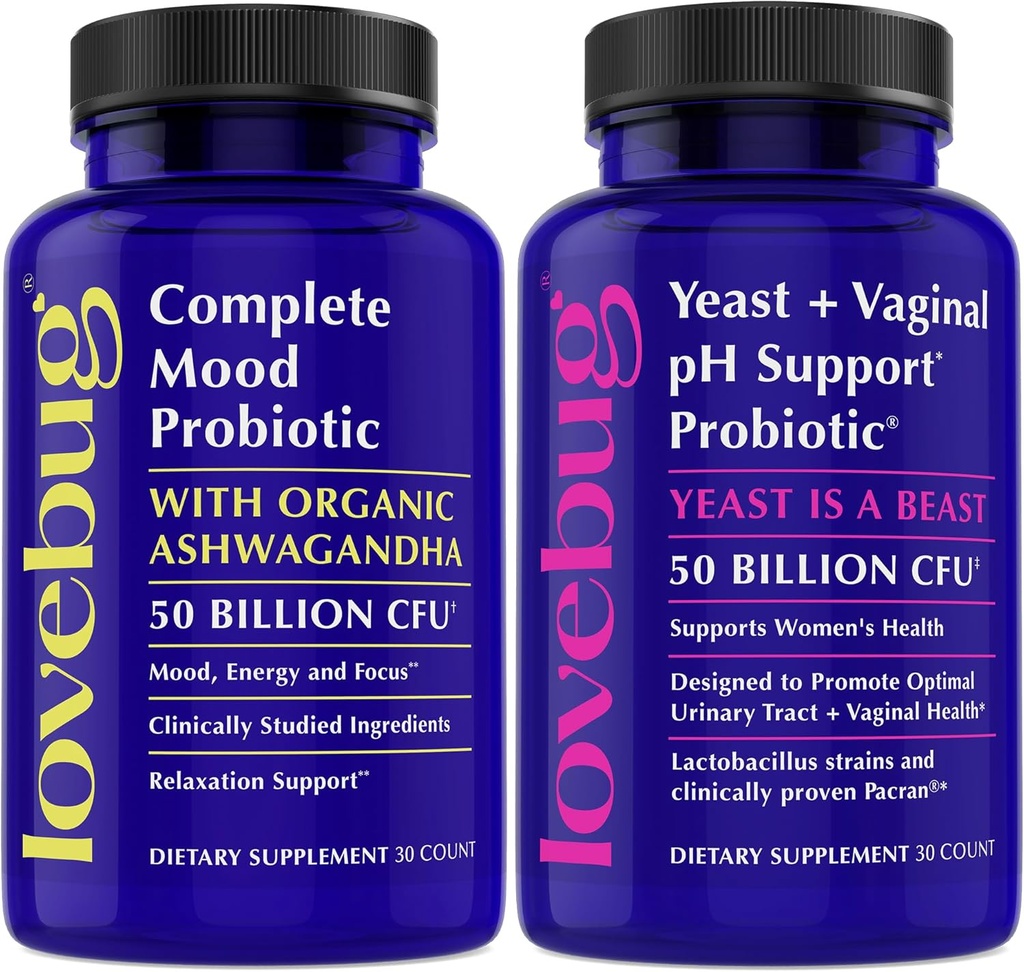 Lovebug Yeast Podpora a Mood Podpora Probiotika Bundle