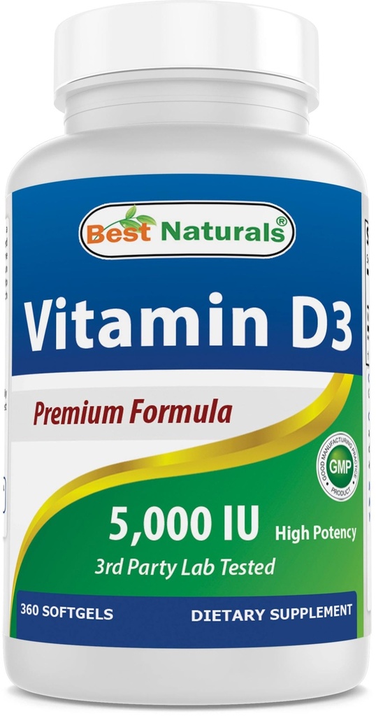 Nejlepší Naturals Vitamin D3 5000 IU 360 Softgels