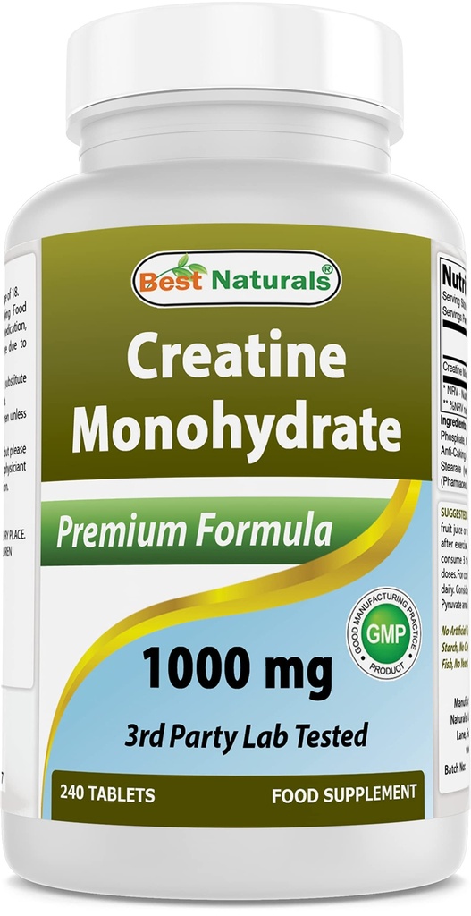 Nejlepší Naturals Creatine Monohydrát 1000 mg 240 tablet
