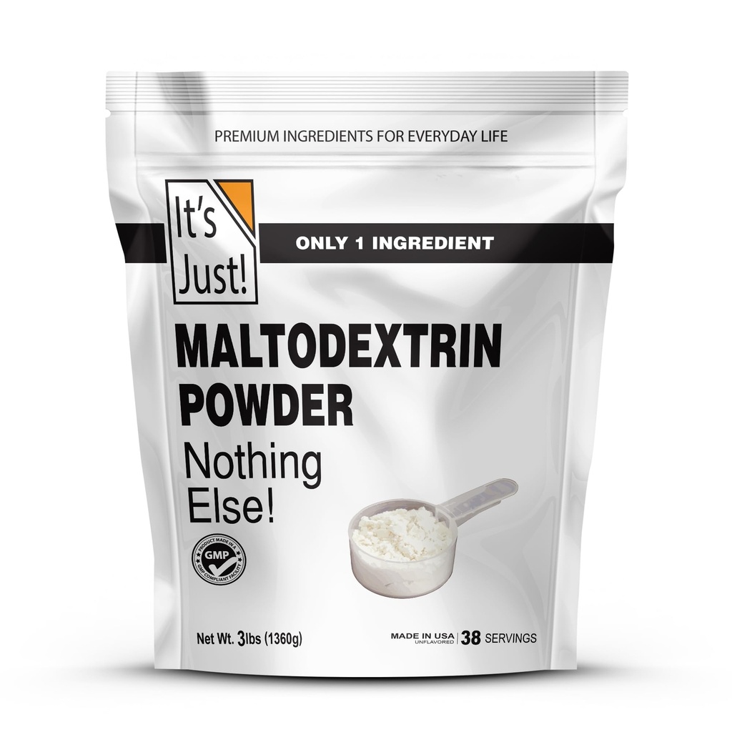 Je to jen! - Masový gainer prášek, 100% maltodextrin (komplexní karbohydráty), setrvalá energie, rychlá absorpce, non-GMO, snadno přidat do jakéhokoliv proteinu Shake, 3lbs / 38 Služební
