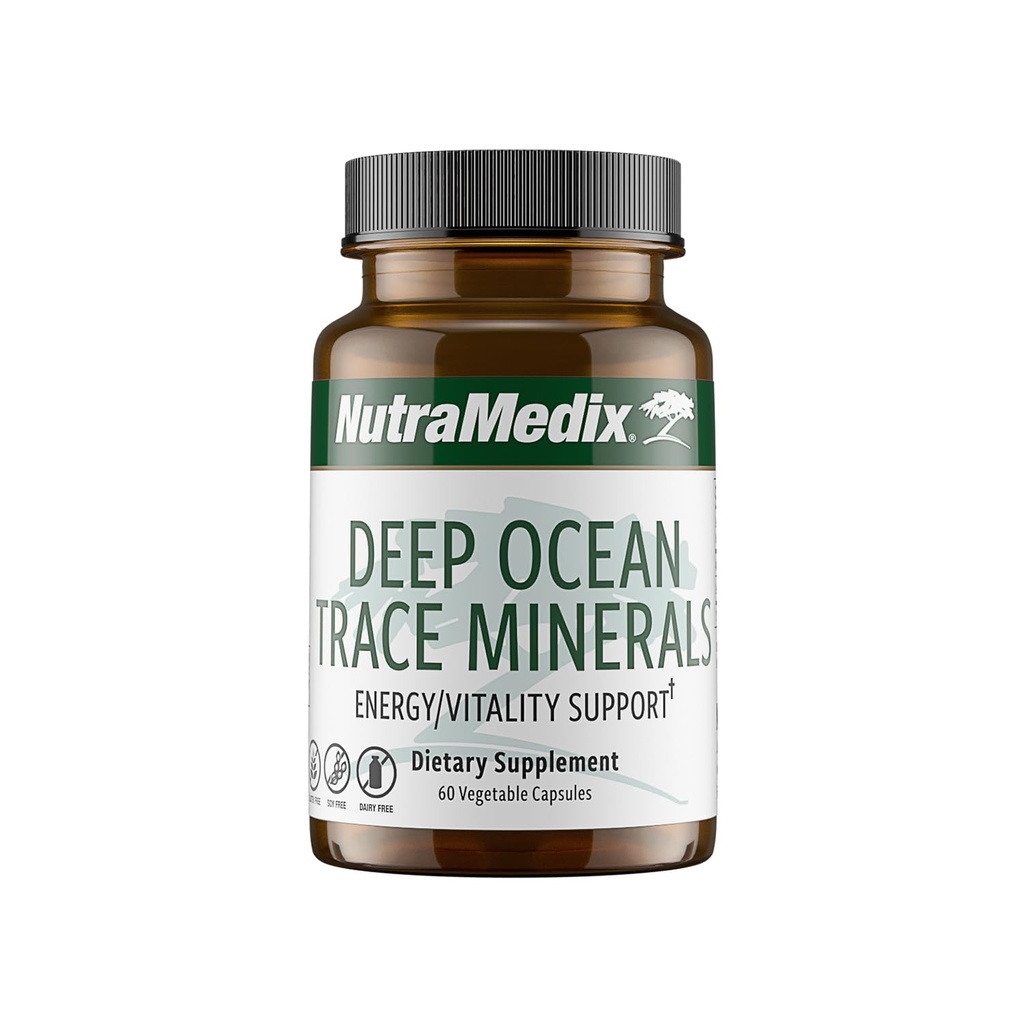 NutraMetrix Deep Ocean Trace Minerals 1,000mg - Minerální a energetické doplňky - hořčík, zinek, draslík, bor, fosfor a mangan - Podpora elektrolytů (60 kapslí)