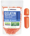 XPRS Nutra Velikost 2 Prázdné kapsle - 100 Počet prázdných želatina Kapsle - Prášky DIY Kapsle Plnicí - Čisté Bovine Pill Gel Caps pro Do- It- Vaše vlastní doplňky (Orange)