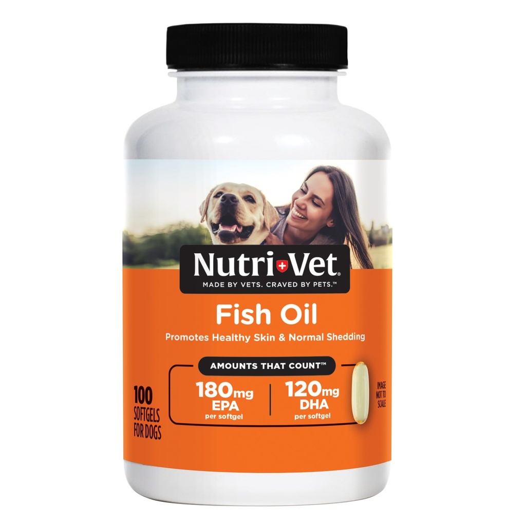 Nutri- Vet Rybí olej dodatek pro psy, Omega 3, Rybí olej pro psy, Pet Supplies, Pet Vitamíny a doplňky, EPA DHA Formule, Štěně Vitamíny, Shed Control, Nová štěně Essentials, 100 Počet