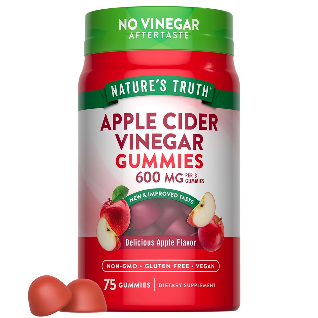 Nature 's Truth Apple Cider Ocet Gummies current 124; 600 mg Current 124; 75 Gummies current 124; Apple Flavor current 124; Vegan, Non- GMO, gluten zdarma dodatek