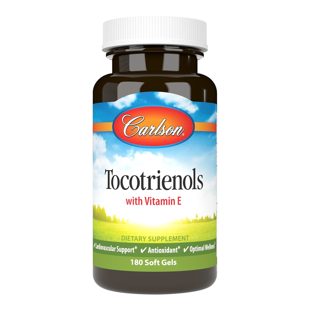 Carlson - Tocotrienols, 40 mg, with Natural- Source Vitamin E, Gamma, Alpha, Delta, Beta, Sustainable Sourced, 180 Softgels