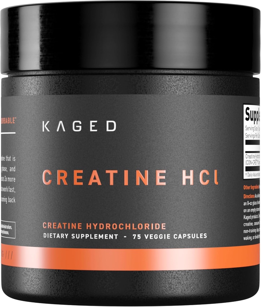 Kaged Creatin HCl Kapsle 124; Neochucené 124; Budování svalů a obnova 124; Patentované Creatin Hydrochloride Formule 124; Vegan, gluten zdarma, Snadno Digestible 124; Dodatky pro muže a ženy 124; 75 Služeb