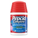 Pepcid Complete Acid Reducer + Antacid for Acid Reflux, 10mg Famotidin, 800mg vápenatý karbonát & 165mg Hydroxid hořečnatý per Heartburn Medicine Tablet, Antacid Chews, Berry, 25 ct