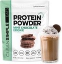 Čistý jednoduchý jíst syrovátkové bílkoviny prášek, mátový čokoládový ochucený, přirozeně slazený, 100% tráva Fed protein prášek s trávicí enzymy, žádné umělé přísady, gluten zdarma, 30 Srvgs