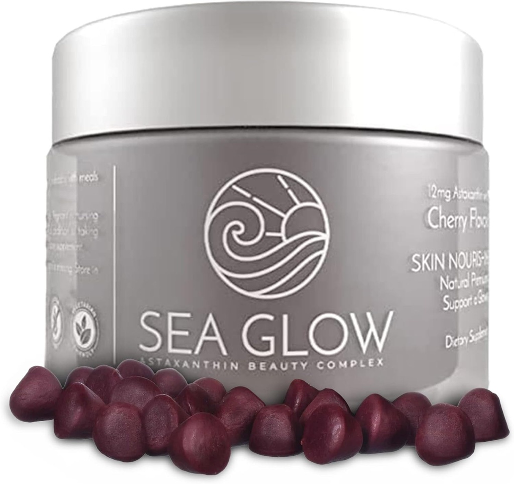 Astaxanthin Gummies s vitaminem C, Antioxidant- Rich Gummy Vitamíny, Beauty and Skin Supplement, 12 mg Astaxanthin Vitamin doplňky, Mléčné a gluten- Free, 28 Counts