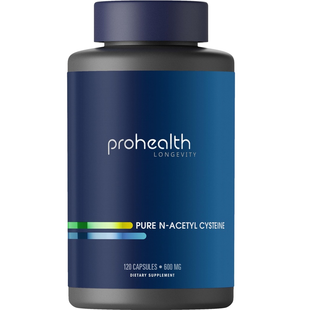 ProHealth Pure NAC - N- Acetyl Cystein - Játra a imunitní podpora, Antioxidant a Glutathione Boost, Cellular Health CLAS124; 600 mg na kapslí 124; 120 Servings CLAS124; Third- Party Tested