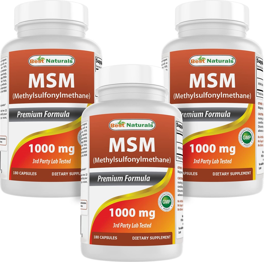 Nejlepší Naturals MSM 1000 mg 180 Kapsle (180 Počet balení po 3)