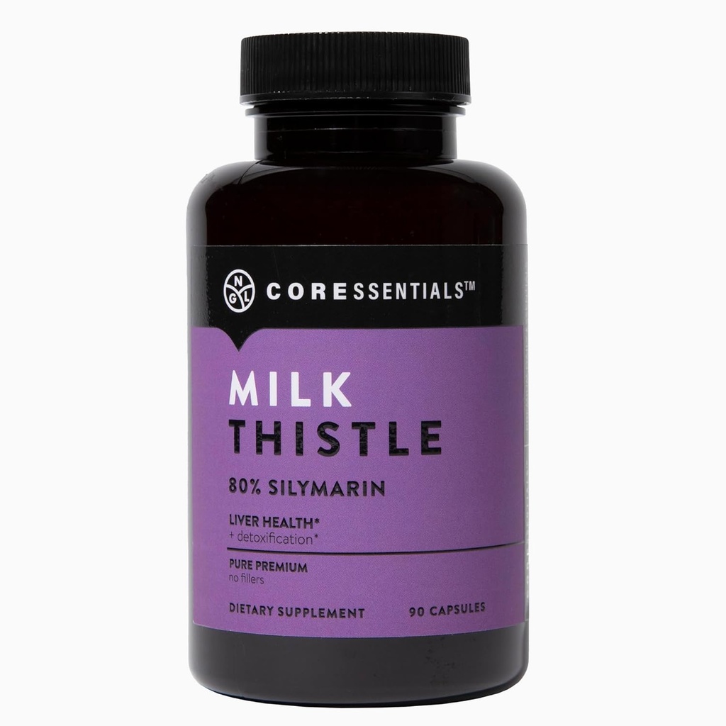 NGL Mléko Thistle Extract 1300mg - 80% Silymarin Standardizované - 90 Kapsle pro podporu jater, 45 Služeb
