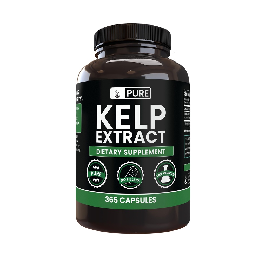 Čisté původní ingredience Kelp extrakt (365 kapslí) Ne hořčík nebo rýžové plniva, Vždy čisté, Laboratorní ověřené