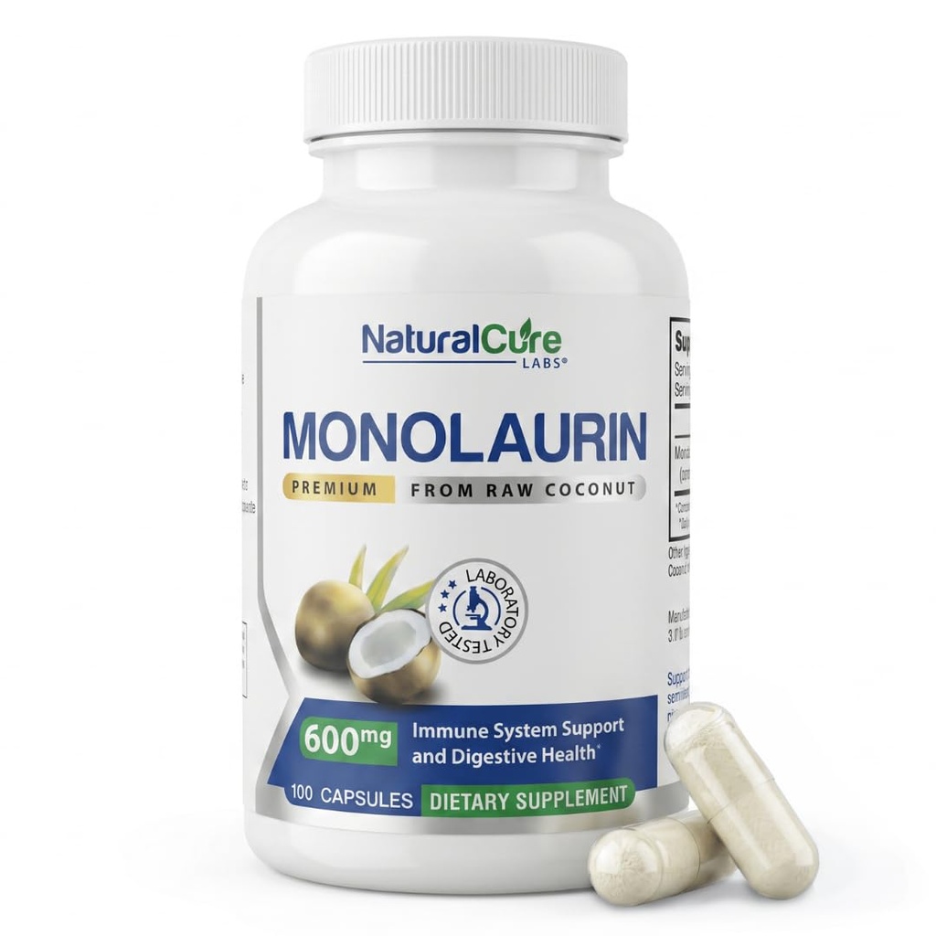 Natural Cure Labs Premium Monolaurin - 600mg, 100 tobolek