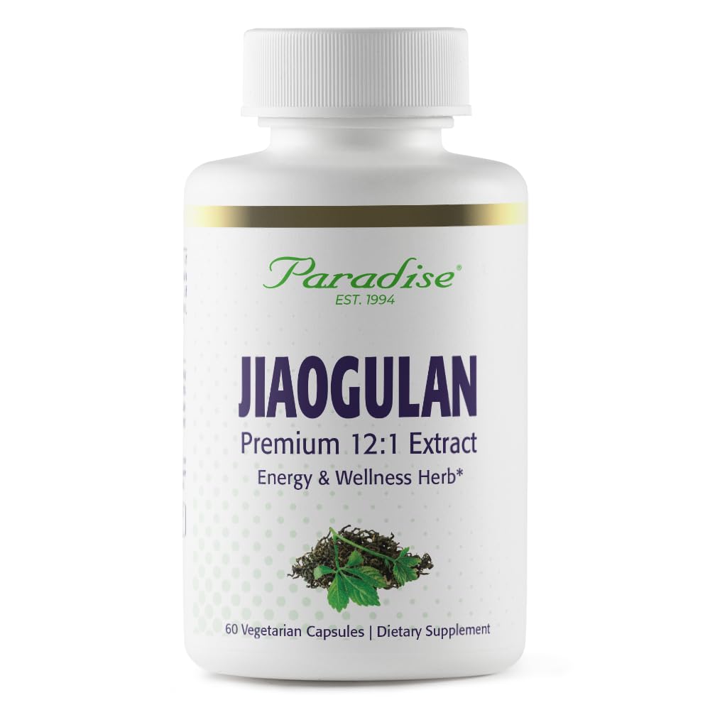 Paradise Herbs Jiaogulan, Vital Energy Adaptogen, Active All Spectrum, Super Potent, Ultra Pure, Vegan, Non- GMO, Gluten Free 60 Vegetariánské kapsle