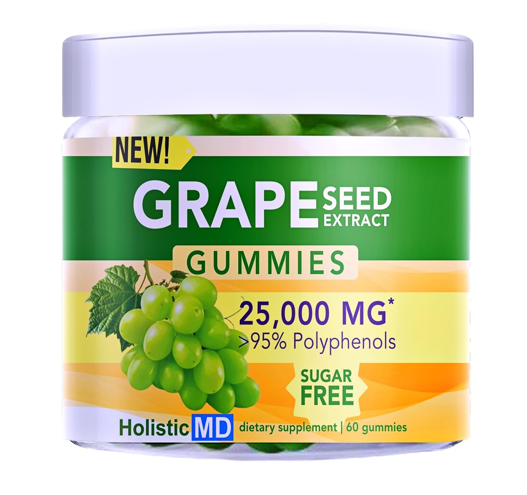 Grape Seed Extract Gummies PHARMAN124; Grape Seed Oil 25,000 mg 50x Original PHARMAN124; > 95% Polyfenols PHARMAN124; # 1 Grape Seed Gummies in USA PHARMAN124; Sugar Free Vegan PHARMAN124; Grape Flavor 60 ct
