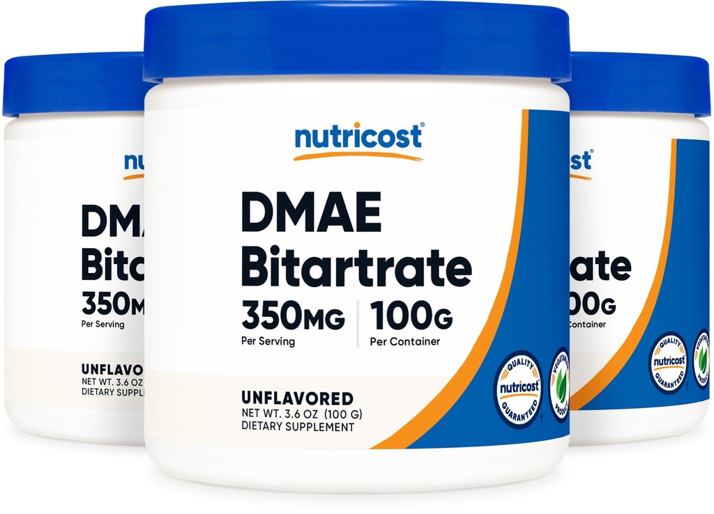 Nutricost Pure DMAE- Bitartate Powder 100G (3 láhve)